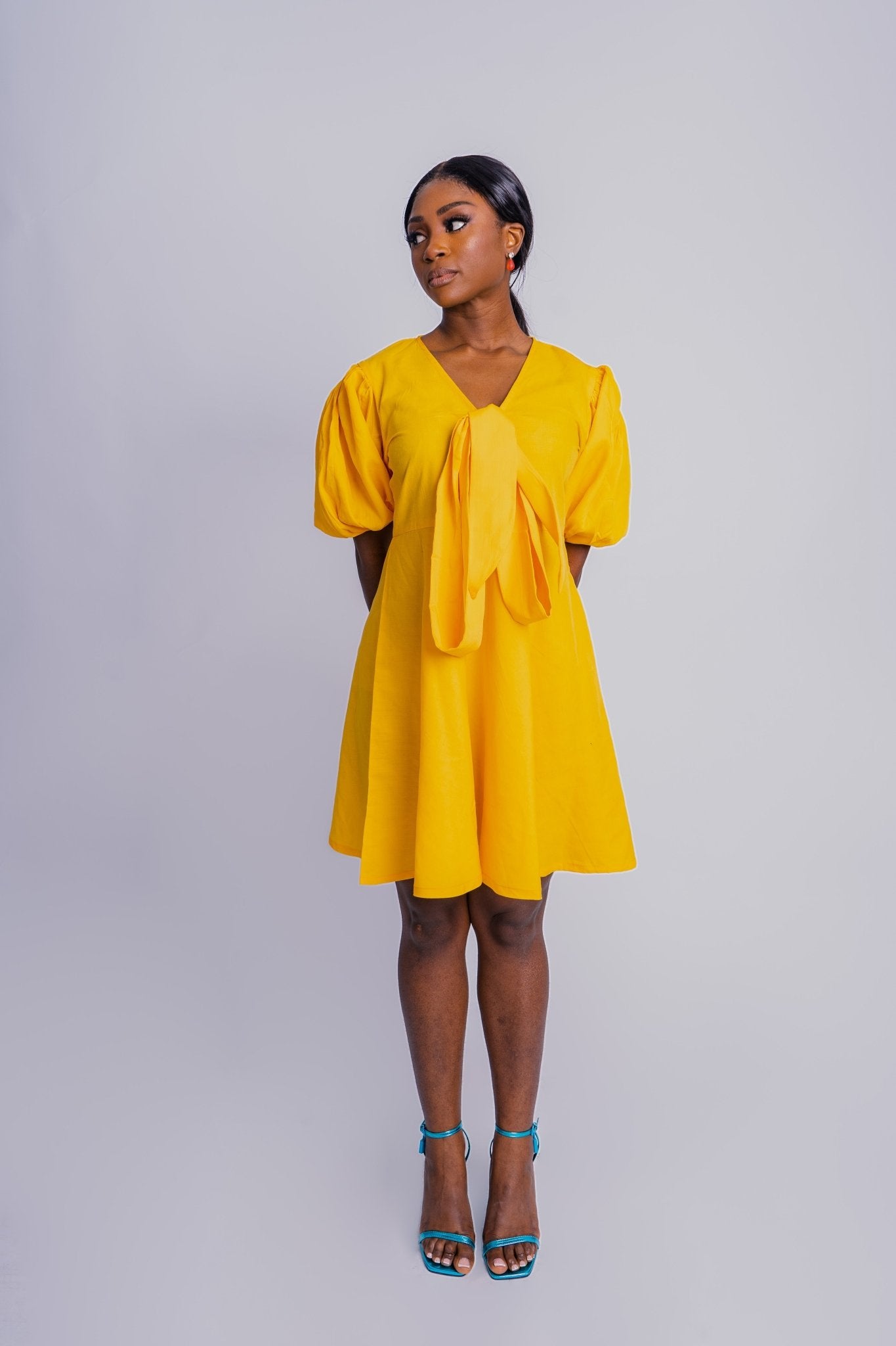 Midbow Yellow dress - FASHKLO