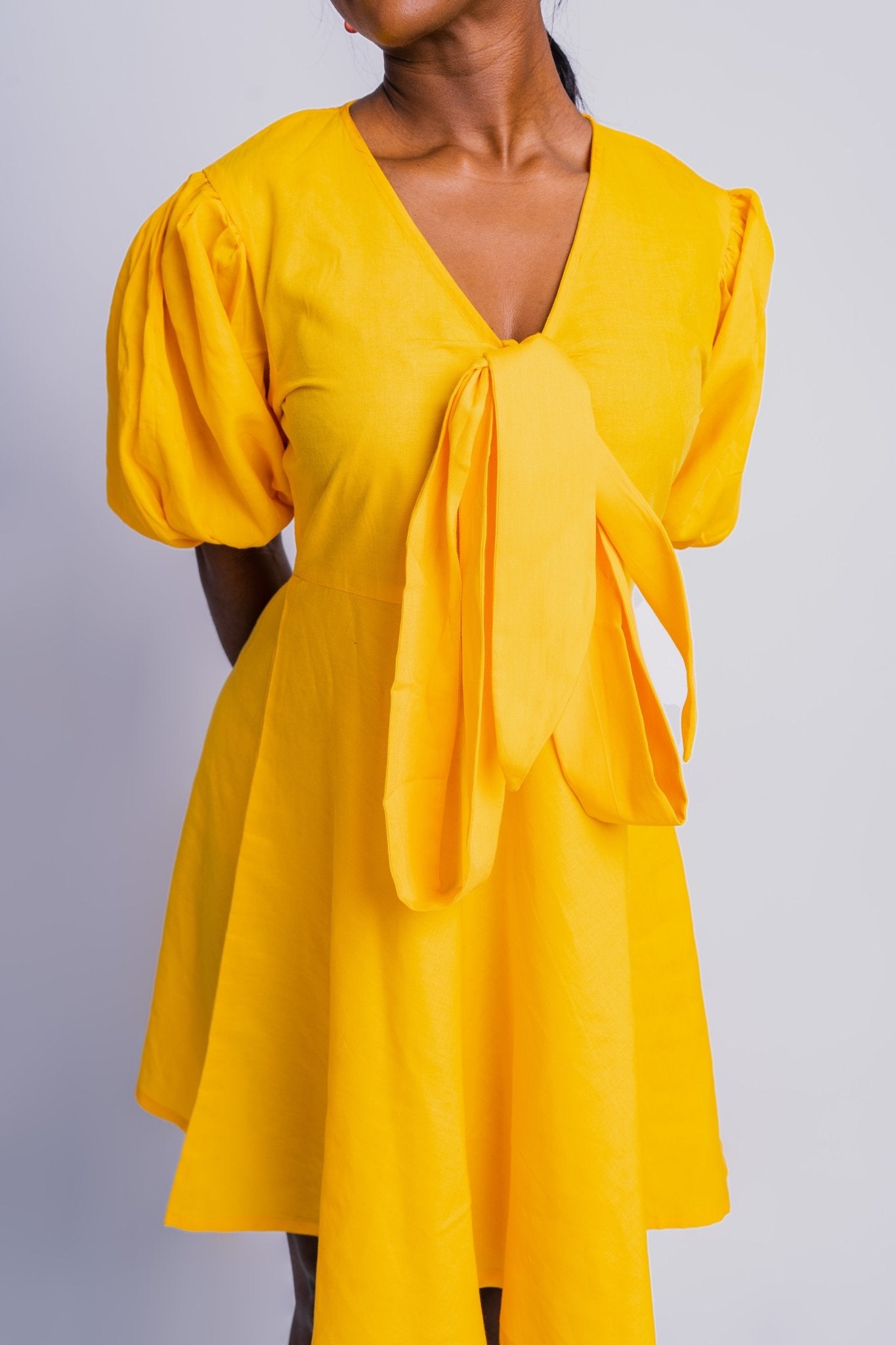 Midbow Yellow dress - FASHKLO